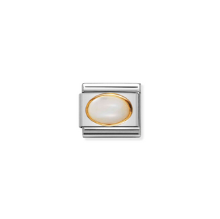 Nomination - Link OVAL STONES 18k gold WHITE MOTHER OF PEARLS