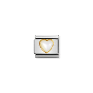 Nomination - Link STONES HEARTS 18k gold WHITE MOTHER OF PEARL