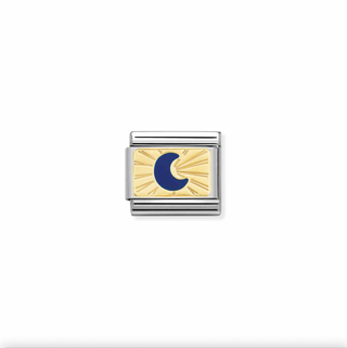 Nomination - Link Plate Enamel & 18k Gold MOON BLUE