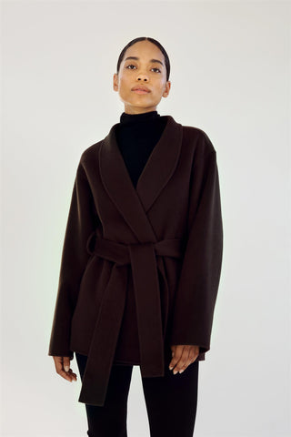 ALMADA LABEL - Noorie Double-Faced Coat - Chocolate