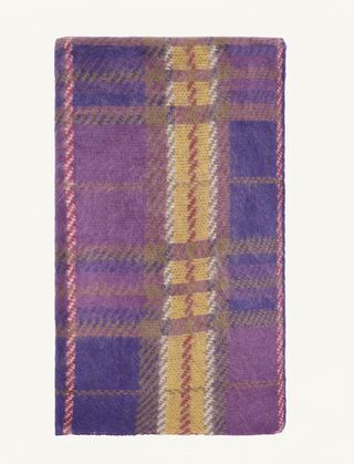 BOMPARD - Brushed Cashmere Scarf Tartan - Cyclamen