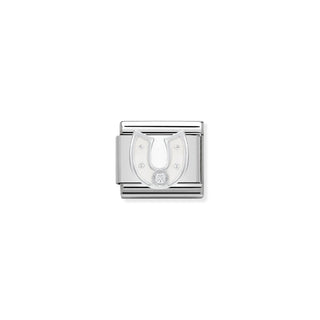 Nomination - Link SYMBOLS925 sterling silver WHITE horseshoe