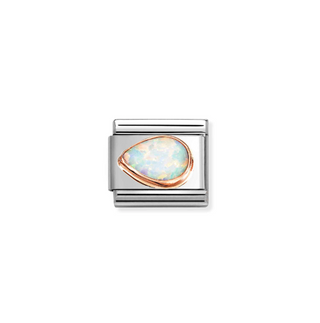 Nomination - Link FECETED STONES 375 gold WHITE OPAL