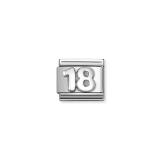 Nomination - Link SYMBOLS oxidized steel 925 sterling silver NUMBER 18