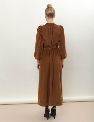 APOF - New Maya Dress - Cognac Baby Cord