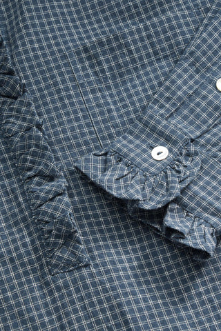 SKALL - Lune Shirt - Blue/Cream Mini Check