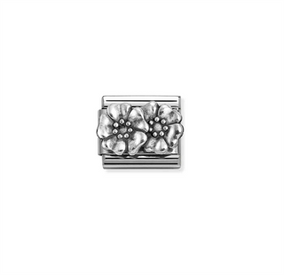Nomination - Link SYMBOLS in steel and 925 sterling silver FLOWERS