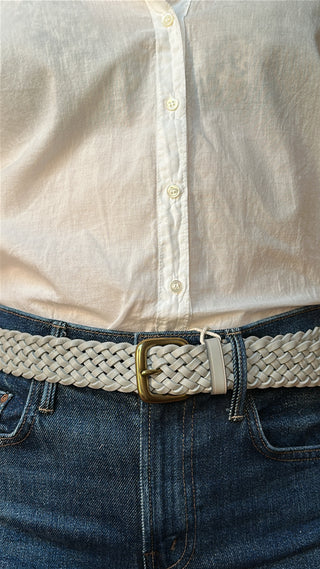 DRAGON DIFFUSION - Belt Square Buckle - Light Grey