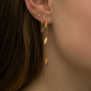 STINE A - Three Leaves Earring Piece Gold