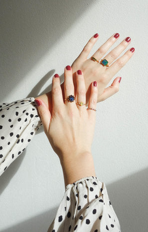 All The Luck in the World - Chérie Ring Flower - Dark Blue