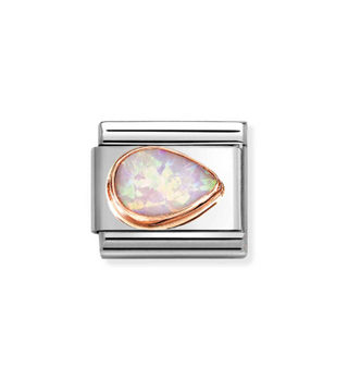 Nomination - Link STONES DROP RIGHT 375 gold PINK OPAL