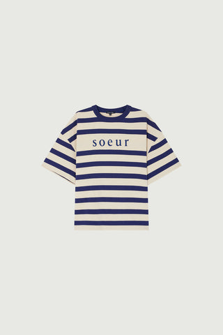 SOEUR - Adam T-shirt - Ecru/Marine