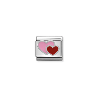 Nomination - Link SYMBOLS 925 sterling silver Pink Red double heart