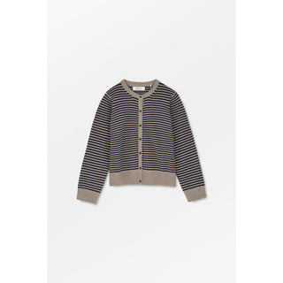 SKALL - Senna Cardigan - Brown/Navy Stripe