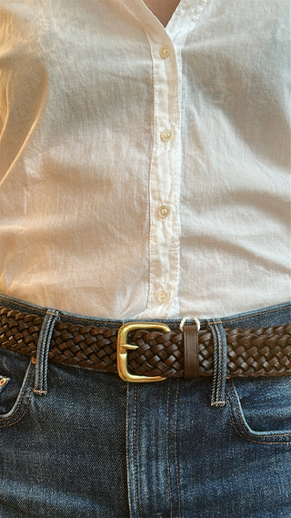 DRAGON DIFFUSION - Belt Square Buckle - Dark Brown