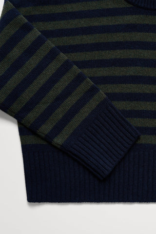 SKALL - Campa Jumper - Navy/Dark Green Stripe