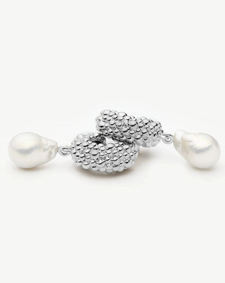 MISSOMA - Pearl Baya Small hoop Drop Earrings - Silver