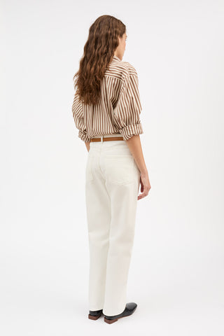 SKALL - Edgar Shirt - Brown/Ecru Stripe