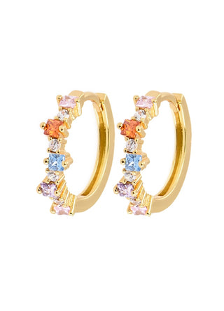 Emilia by Bon Dep - Mixed Medium Hoops - Bright