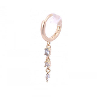 Rose Marie Paris - Hoop Dangling Blue Stones - Gold
