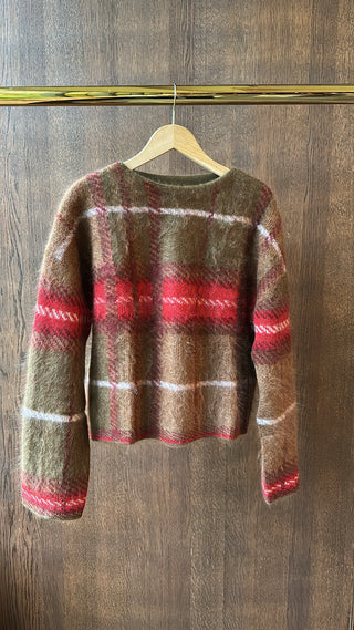 BOMPARD - Loose Brushed Tartan Crewneck