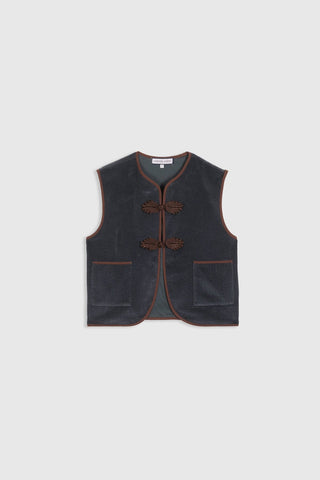 MARIA DE LA ORDEN - Vienna Vest - Midnight Corduroy