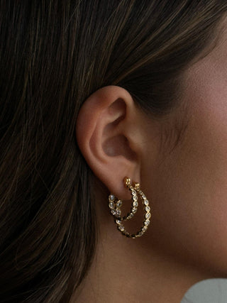 Pico Copenhagen - Elva Grande Crystal Hoops - Clear