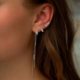 STINE A - THREE LEAVES EARRING PIECE - SILVER Single