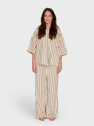 BONGUSTA - Naram Oversized Shirt - Creme & Ink