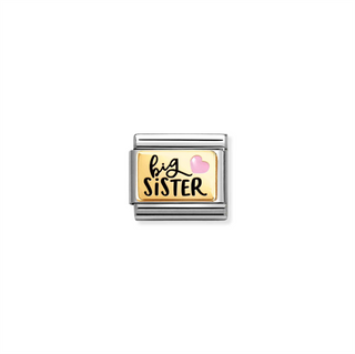 Nomination - Link CLASSIC PLATES in steel and 18k gold BIG SISTER
