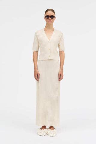 MKDT STUDIO - Klareen Wavy Knit Skirt - Cream