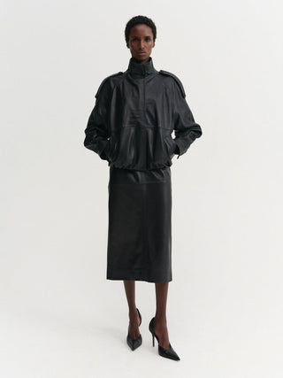 ALMADA LABEL - Mija Leather Coat - Black