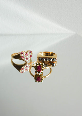 All The Luck in the World - Cherie Goldplated Ring Bar Bobble - Grey