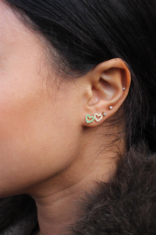 Pico Copenhagen - Cæur Crystal Studs - Light Grey