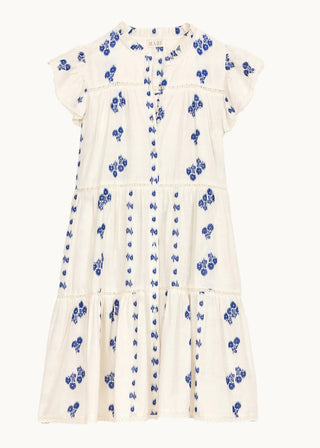 M.A.B.E - Iris Woven Frill Dress - Blue