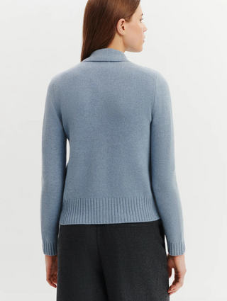 BOMPARD - Preppy Polo Cardigan - Bleu Glacier