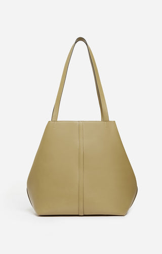 VANESSA BRUNO - Large Daily Leather Tote - Olive