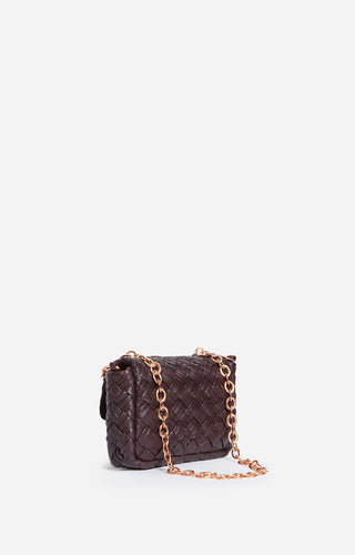 VANESSA BRUNO - Small Moon Braided Bag - Chocolate