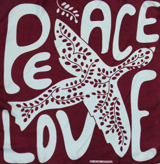 LES BELLES VAGABONDES - Mini Foulard Peace and Love - Bordeaux