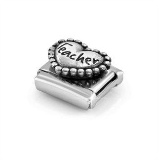 Nomination - Link CLASSIC oxidized steel 925 sterling silver TEACHER DOTTED HEART