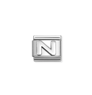 Nomination - Link OXIDIZED LETTER 925 sterling silver N