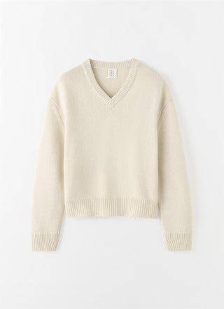ALMADA LABEL - Pre-Order Yara V-Neck Sweater - Vanilla