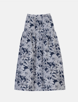 APOF - Bodil Skirt - Blue Palm Escape