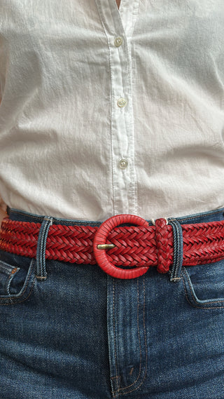 DRAGON DIFFUSION - Ply Wrapped Leather Buckle - Poppy Red