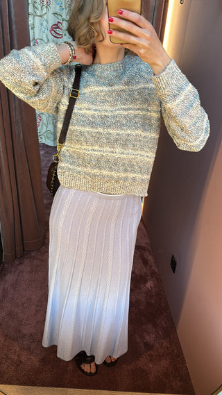 PROENZA SCHOULER - Ivara Sweater in Space Dye - Haze/Off White