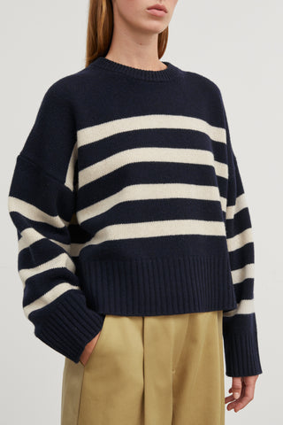 SKALL - Campa Jumper - Navy/White Sand Stripe