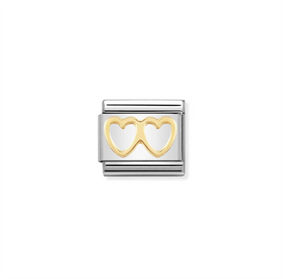 Nomination - Link 18k Gold DOUBLE HEART