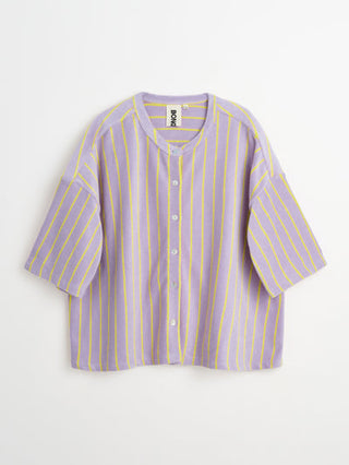 BONGUSTA - Naram Oversized Shirt - Lilac & Neon Yellow