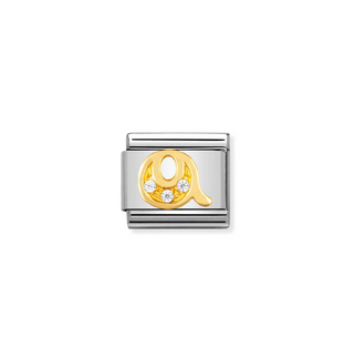 Nomination - Link LETTER 18k gold & Zirconia Q