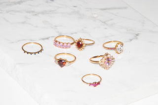 All The Luck in the World - Cherie Goldplated Ring Oval - Clear Pink